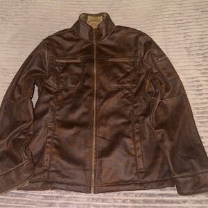 Brown vintage style leather jacket